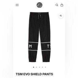 TSM Evo Shield Black Joggers with White Piping
